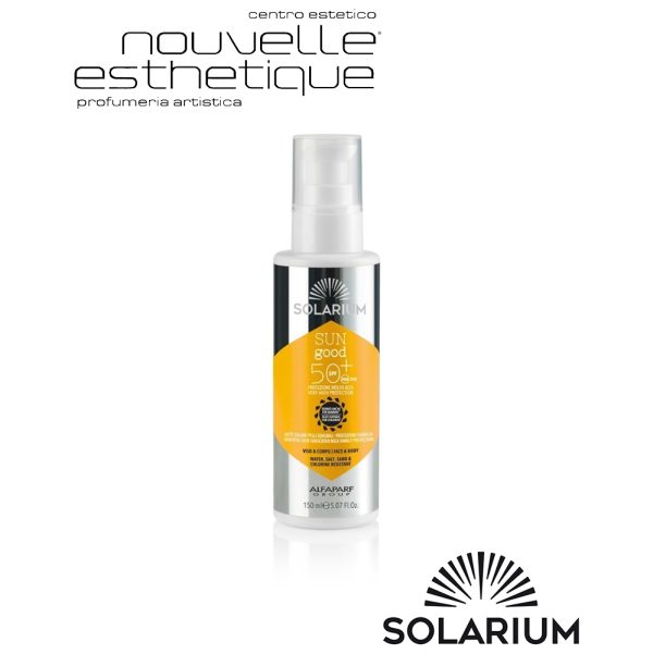 SOLARIUM SUN GOOD LATTE SOLARE SPF50 PELLI SENSIBILI PROTEZIONE FAMIGLIA 150ML Trattamento Viso Corpo Abbronzante Doposole Crema Solare Solari SLR017